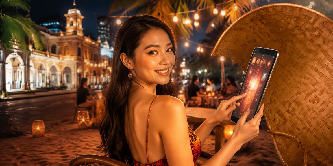 Người dùng TP.HCM theo dõi kèo thể thao trên điện thoại với nón lá